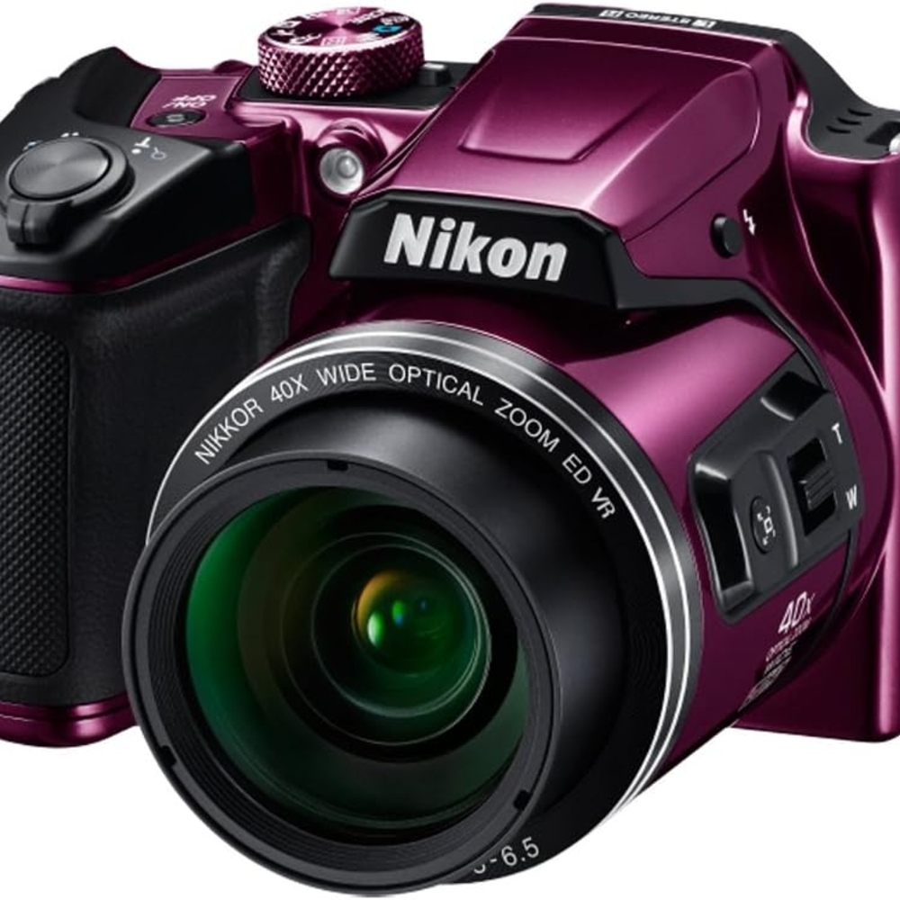 Nikon Purple Digital Camera with Ergonomic Grip and NIKKOR Lens